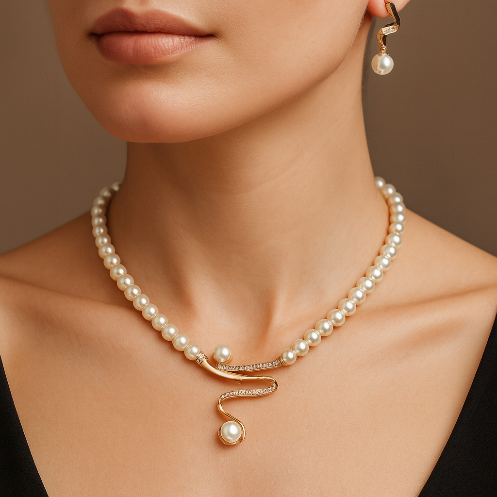 Fabienne - Set collana e orecchini di perle